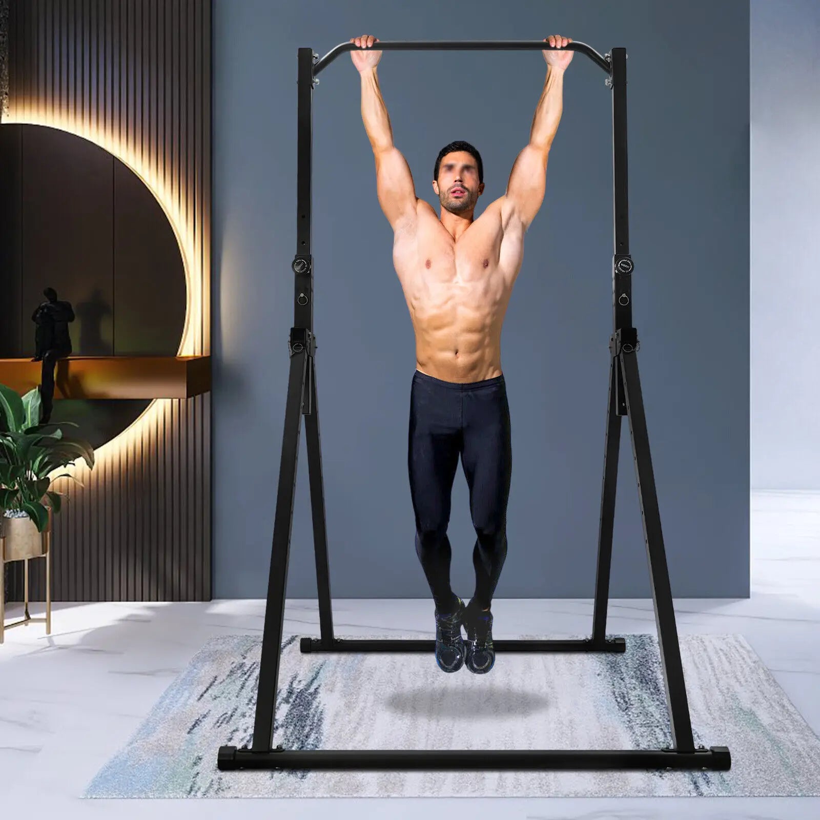 Adjustable Foldable Triangular Pull-Up Station Home Gym Horizontal Bar