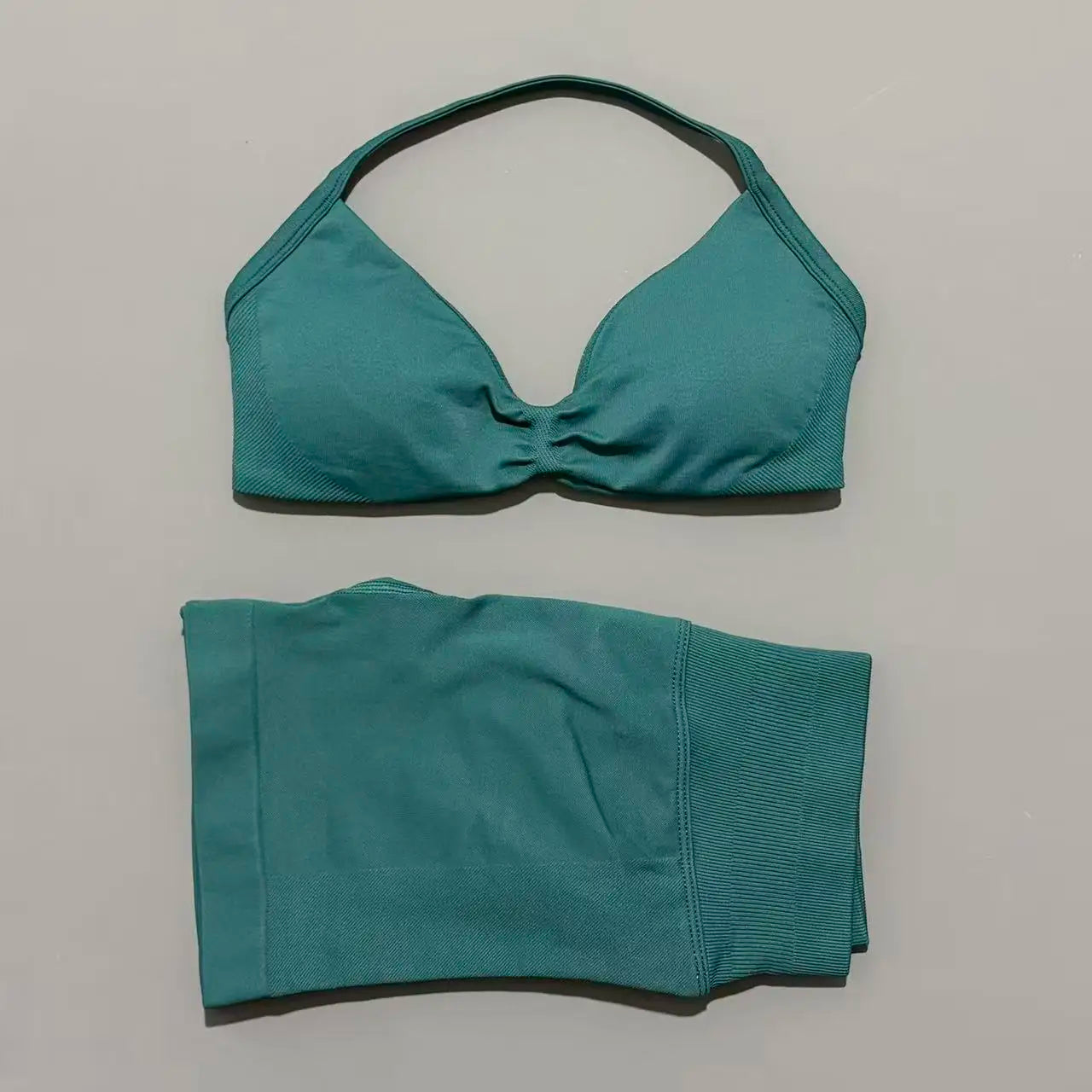 Women’s 2-Piece Yoga Set Strappy Sports Bra & High Waist Shorts Activewear