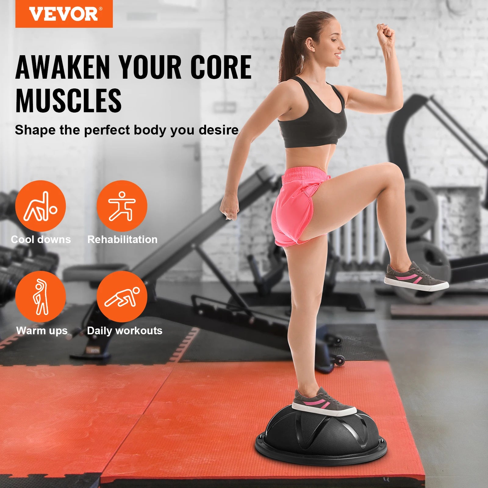 23in Half Exercise Balance Ball Trainer 660lbs Stability Yoga Equipment