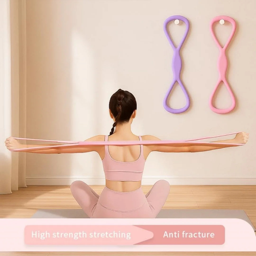 Resistance Bands with Handles Figure 8 Elastic Fitness Workout Bands