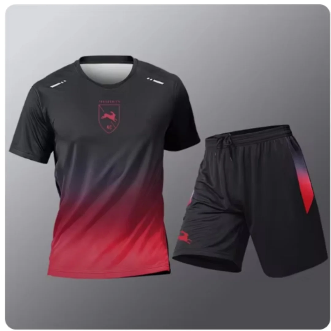 Men’s Summer Running Two-Piece Set Quick-Dry T-Shirt & Shorts Sportswear