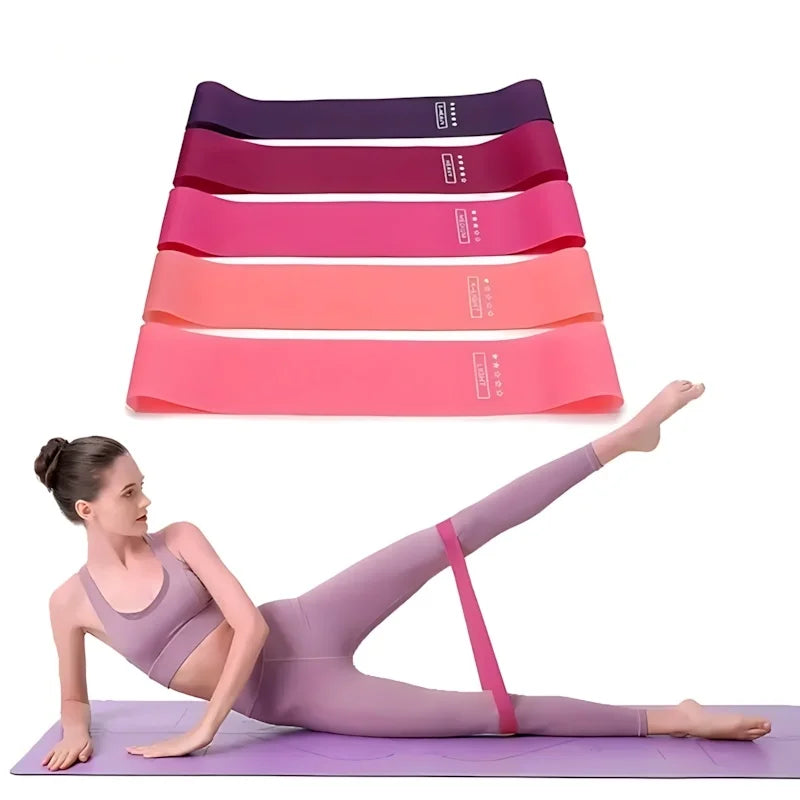5-Piece Latex Resistance Bands Loop Set for Strength Training Home Travel