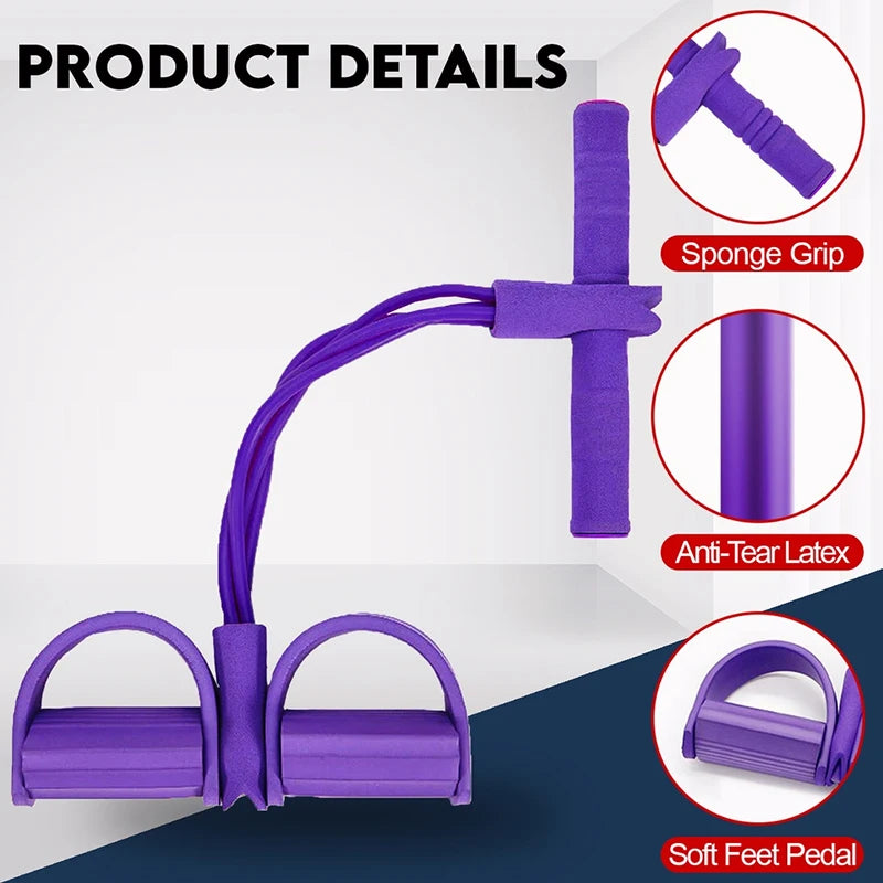 6-Tube Multifunction Resistance Rope Yoga Pedal Puller Fitness Trainer