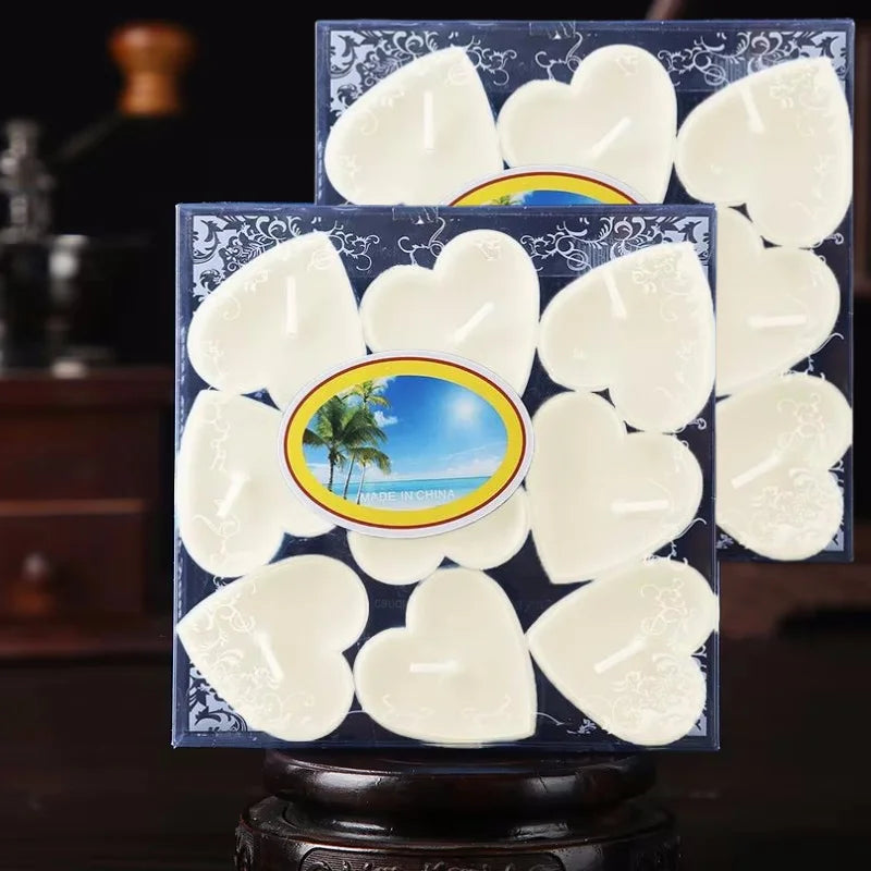 9pcs Heart-Shaped Scented Tea Light Candles Romantic Gift Set Decor