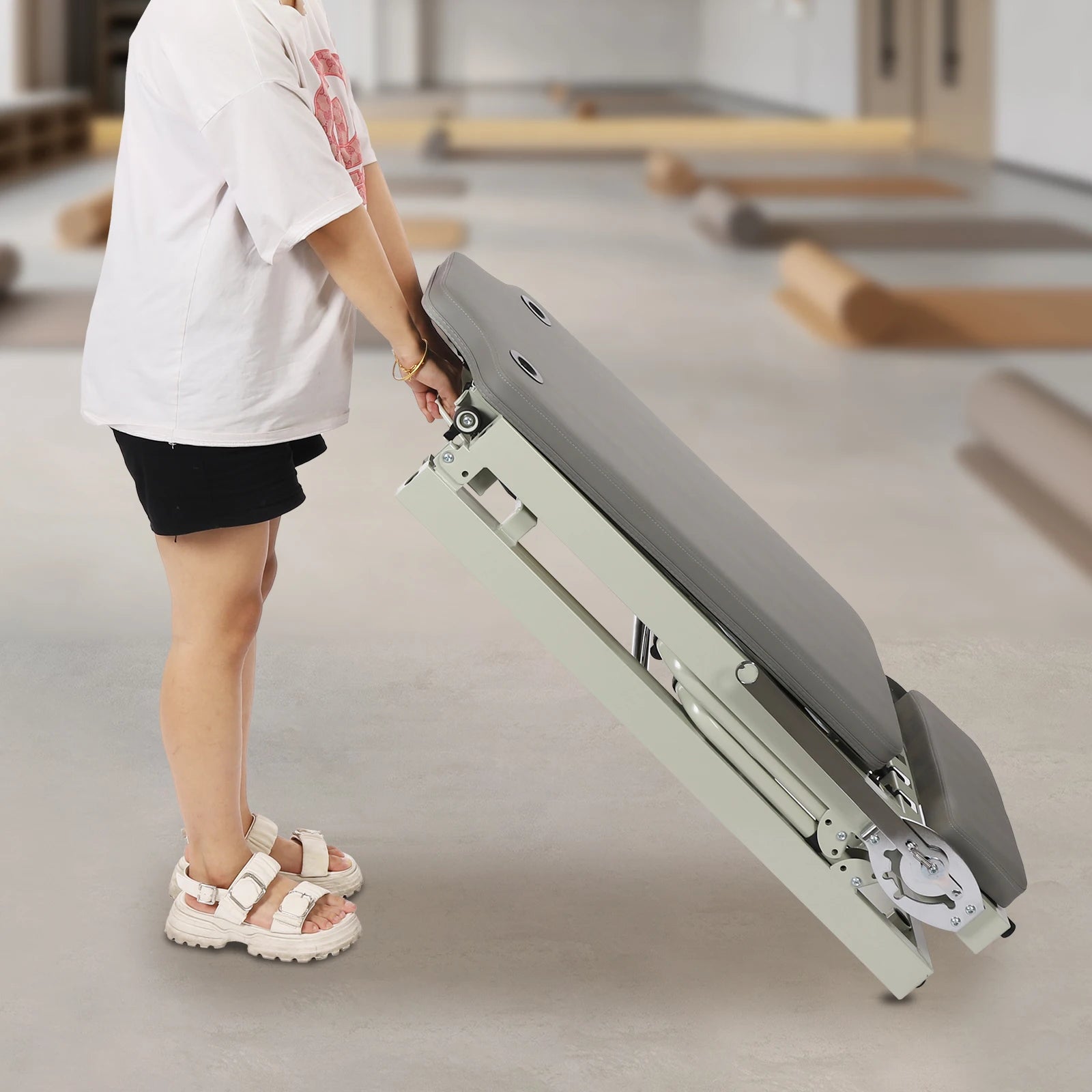 Foldable Pilates Reformer Machine – Home Pilates Equipment with Dual Resistance (Springs & Cords)