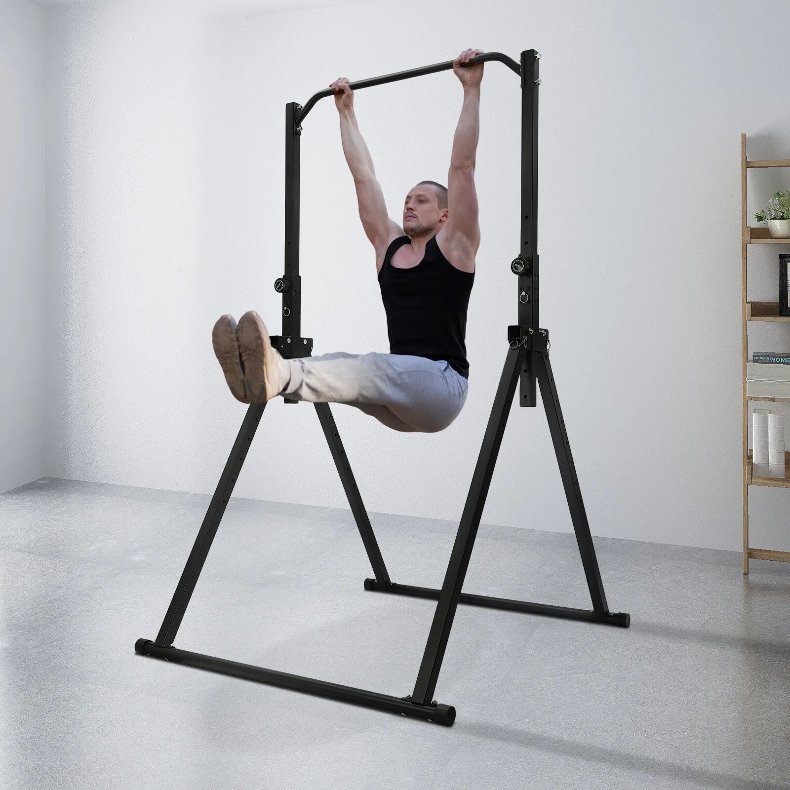 Adjustable Foldable Triangular Pull-Up Station Home Gym Horizontal Bar