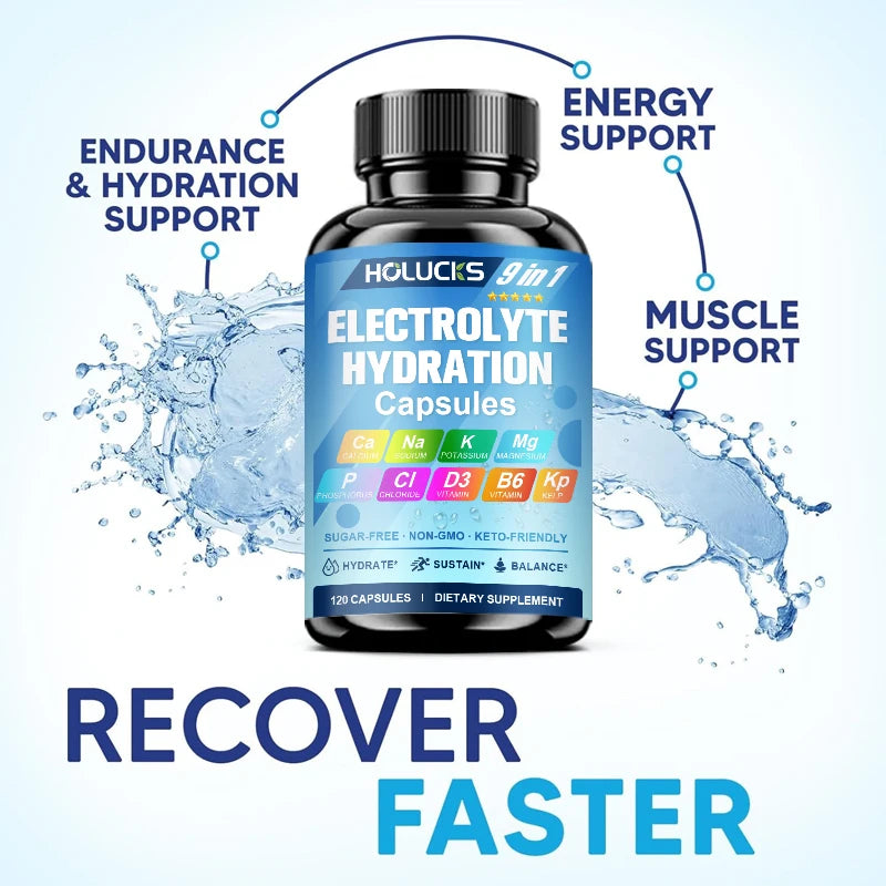 Electrolyte Hydration Capsules Workout Recovery Energy Fluid Balance Support