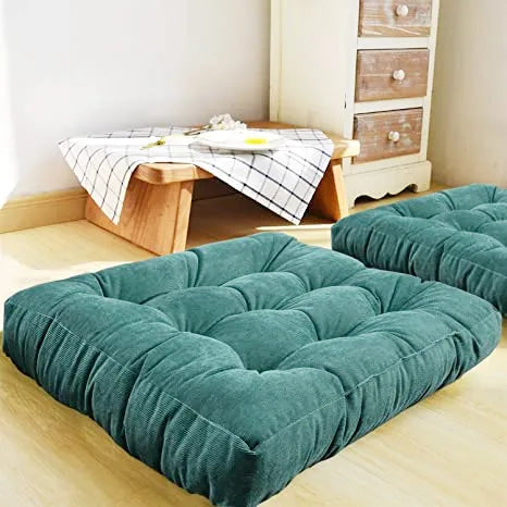 Square Floor Pillow Cushion Meditation Yoga Seating Thick Tufted Mat Pad