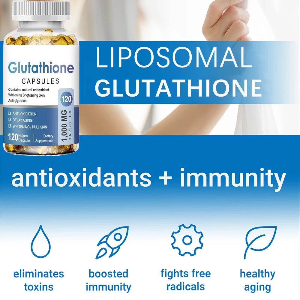 Glutathione 1000mg Antioxidant Liver Brain Support Supplement Capsules