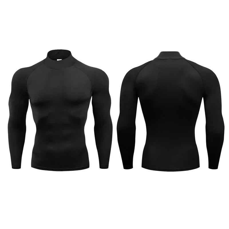 Men’s Compression Long Sleeve Running T-Shirt Quick Dry Fitness Rash Guard