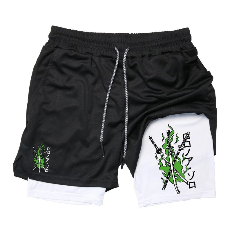 Men’s 2-in-1 Running Shorts Compression Gym Workout Phone Pocket Activewear