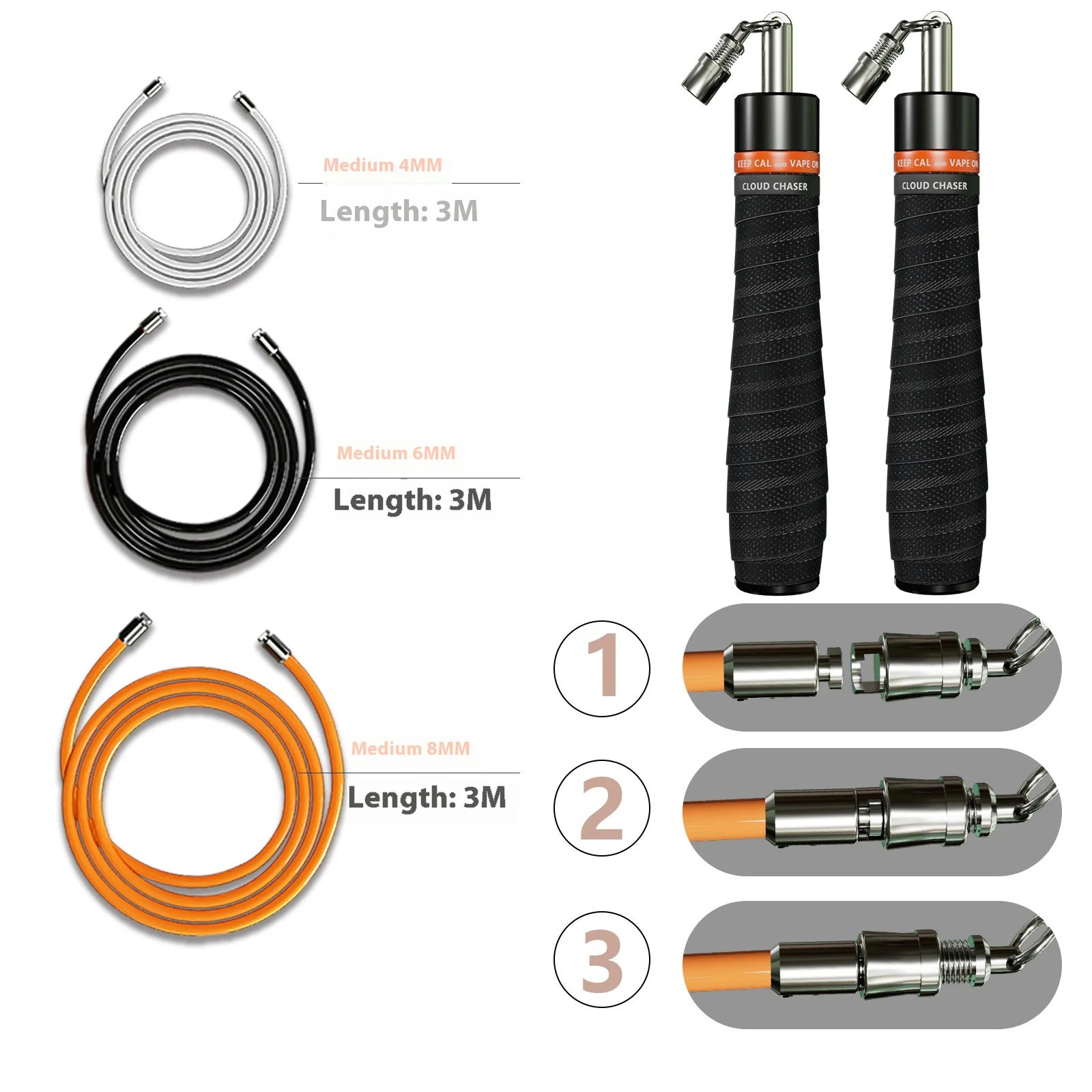 MOGOLD 3-Rope Jump Rope Set