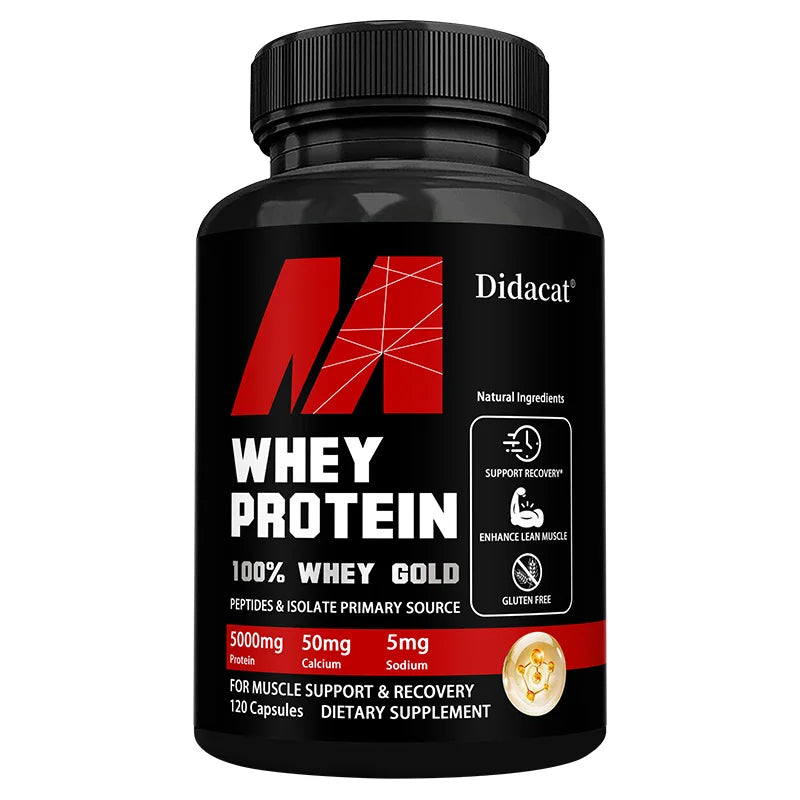 Whey Protein Capsules 5000mg Muscle Recovery Immunity Support Supplement
