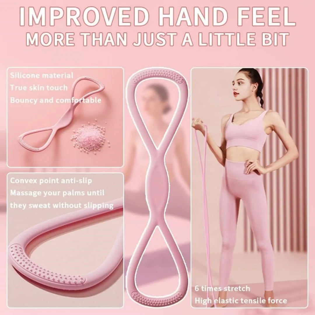 Resistance Bands with Handles Figure 8 Elastic Fitness Workout Bands