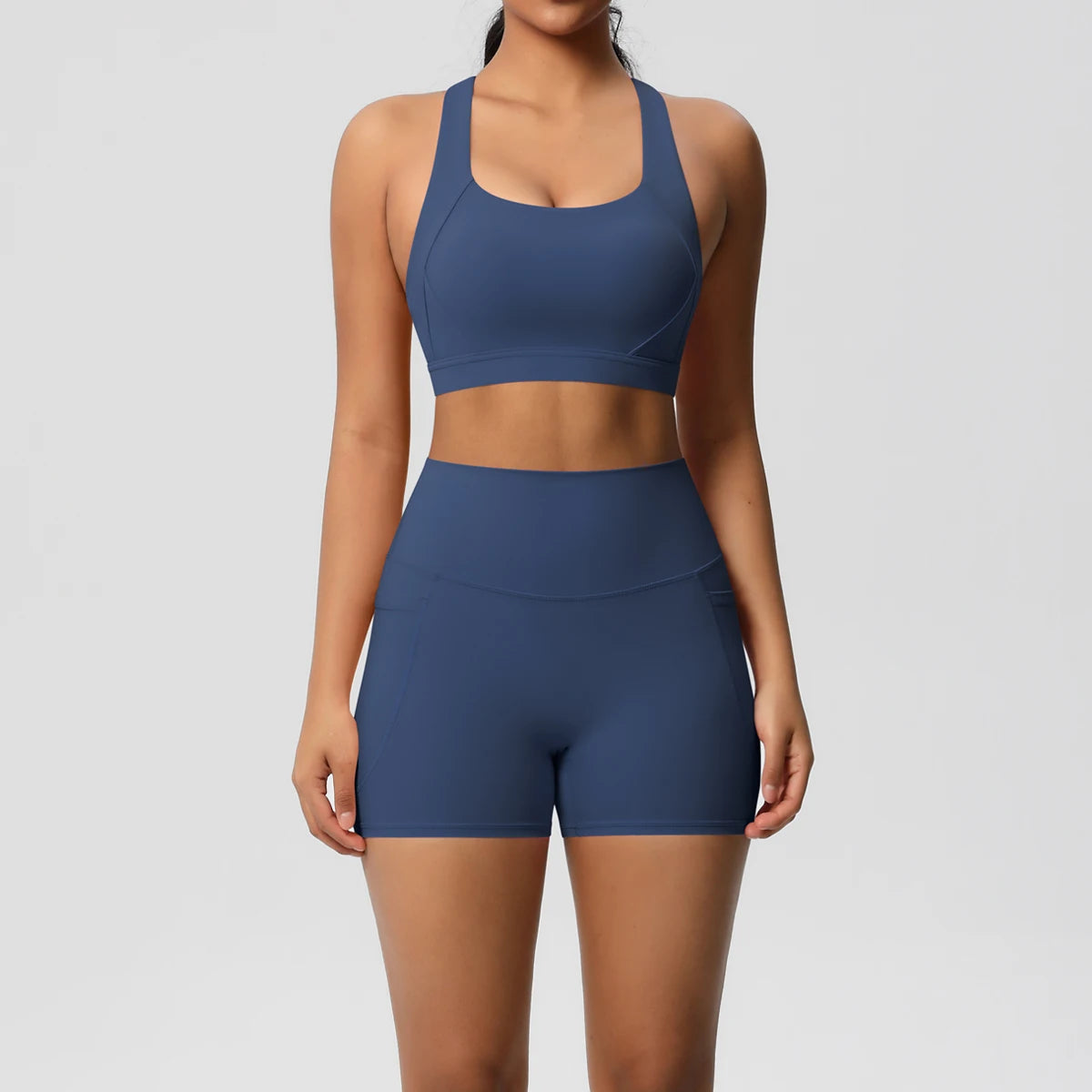 2PCS Women’s Yoga Set with Pocket Sports Bra & High Waist Leggings