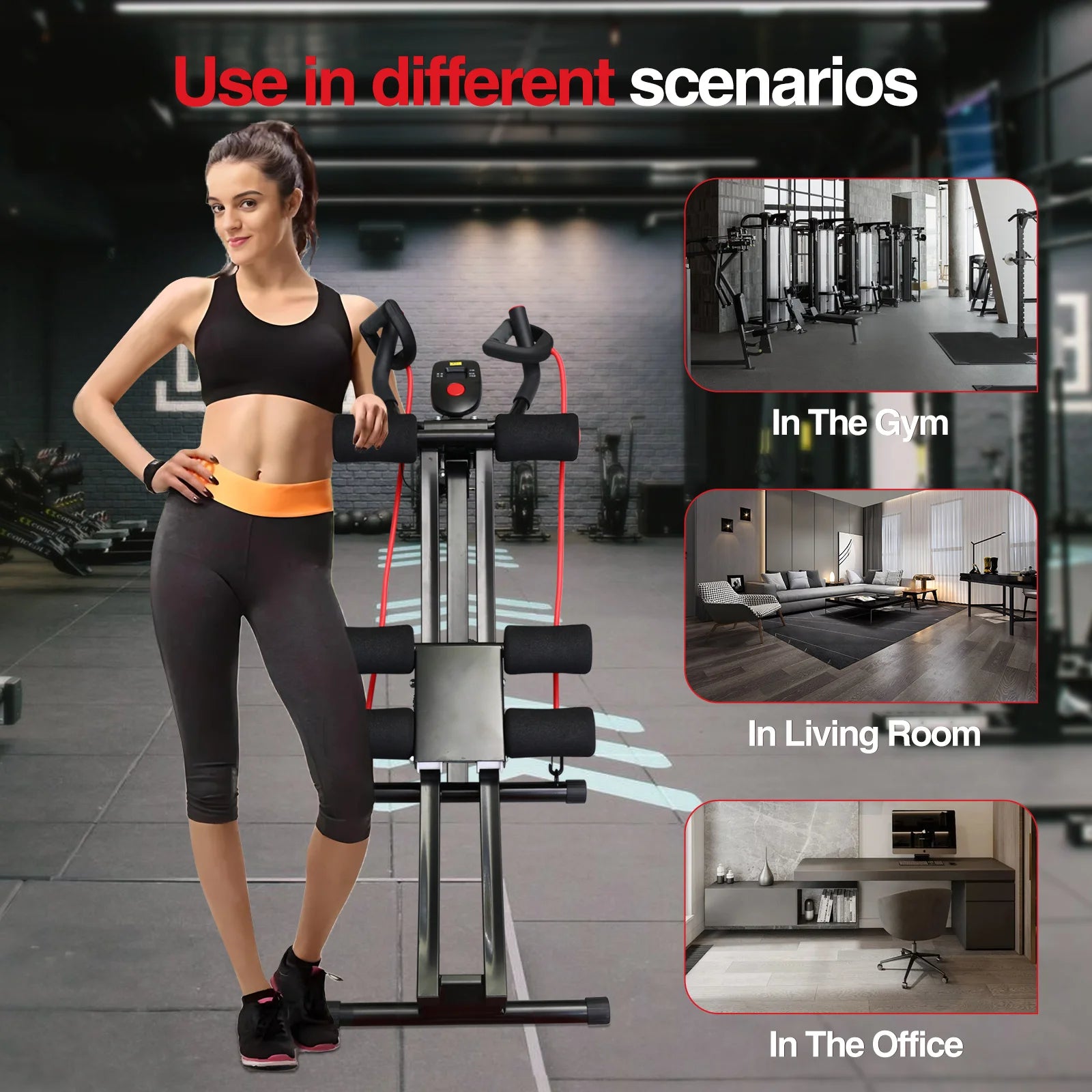 Foldable Ab Workout Machine – Core Trainer with LCD Display (440lbs Capacity)