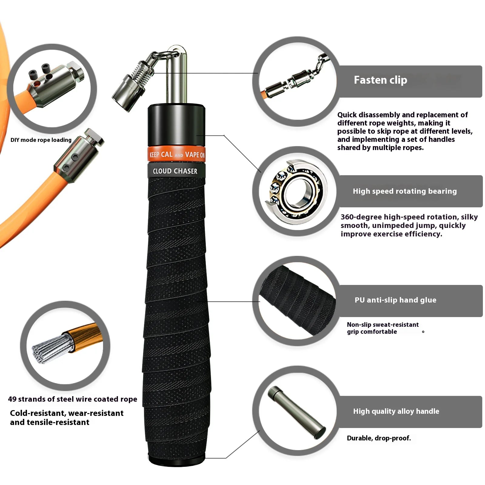 MOGOLD 3-Rope Jump Rope Set